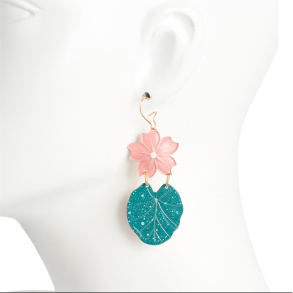 Anthro We Dream in Colour Waterlily Earrings - Picture 10 of 13